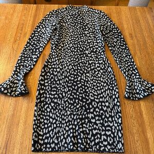 MICHAEL KORS Leopard Jacquard Knit Dress Size XS